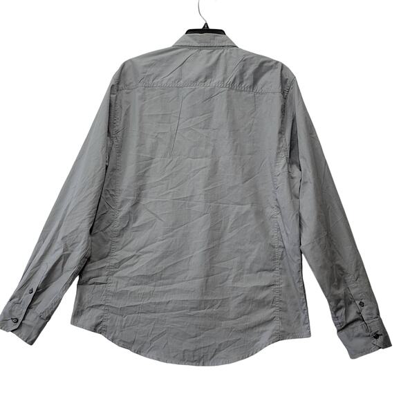 Tranquility Mayhem Long Sleeve Button Up Shirt Men's Size Large Gray Classic Top - Picture 2 of 10